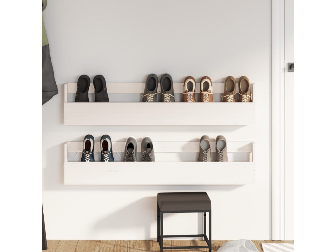 Maison Exclusive Estantes para zapatos de pared 2 uds madera de pino  110x9x23 cm