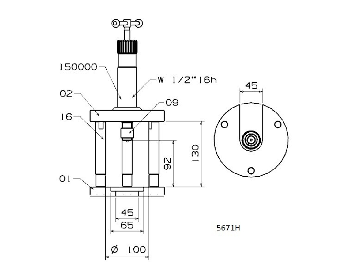 Extractor de rotulas acción directa