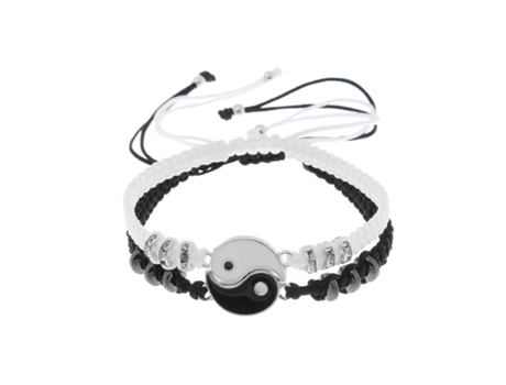 Conjunto de pulseras y collares colgantes Yin Yang Plata