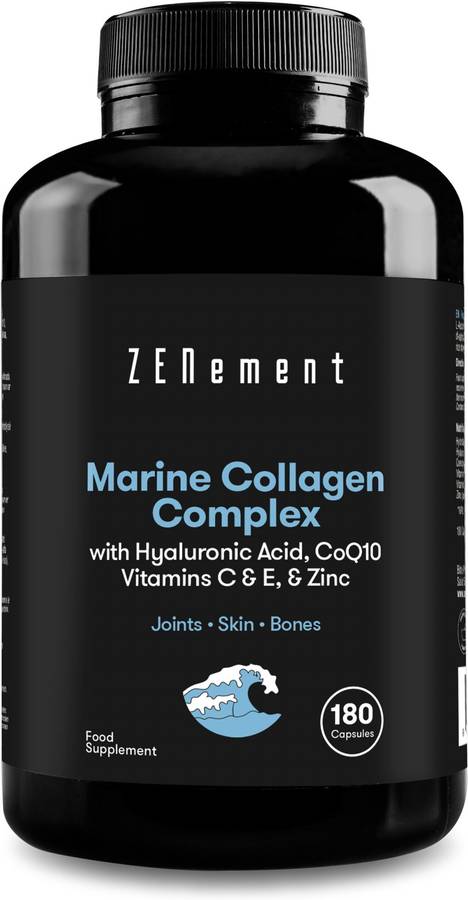 Complejo De Colágeno marino con coq10 vitaminas y zinc 180 para articulaciones piel huesos zenement complemento