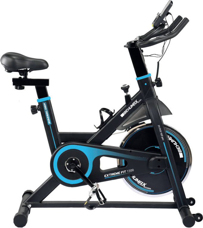 Bicicleta de Spinning  BEHUMAX Extreme Fit 1500 (100 x 64 x 119 cm - negro y azul)