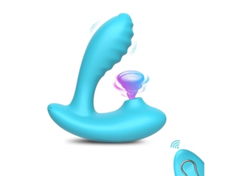 Vibrador de succión con control remoto 2 en 1 para mujer (azul) VEANXIN