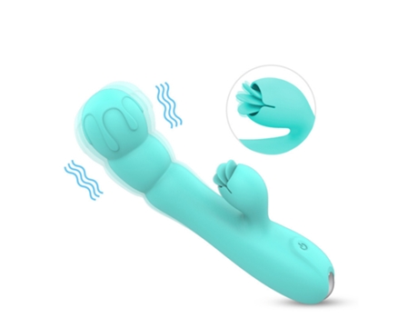 Vibrador para lamer la lengua 2 en 1 con 9 modos para mujeres (verde) VEANXIN