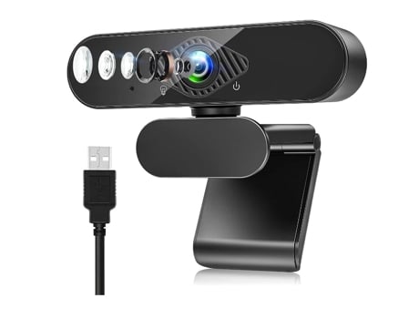 Webcam USB Streaming 1080P con Micrófono para PC Mac Laptop Plug And Play Web Negro