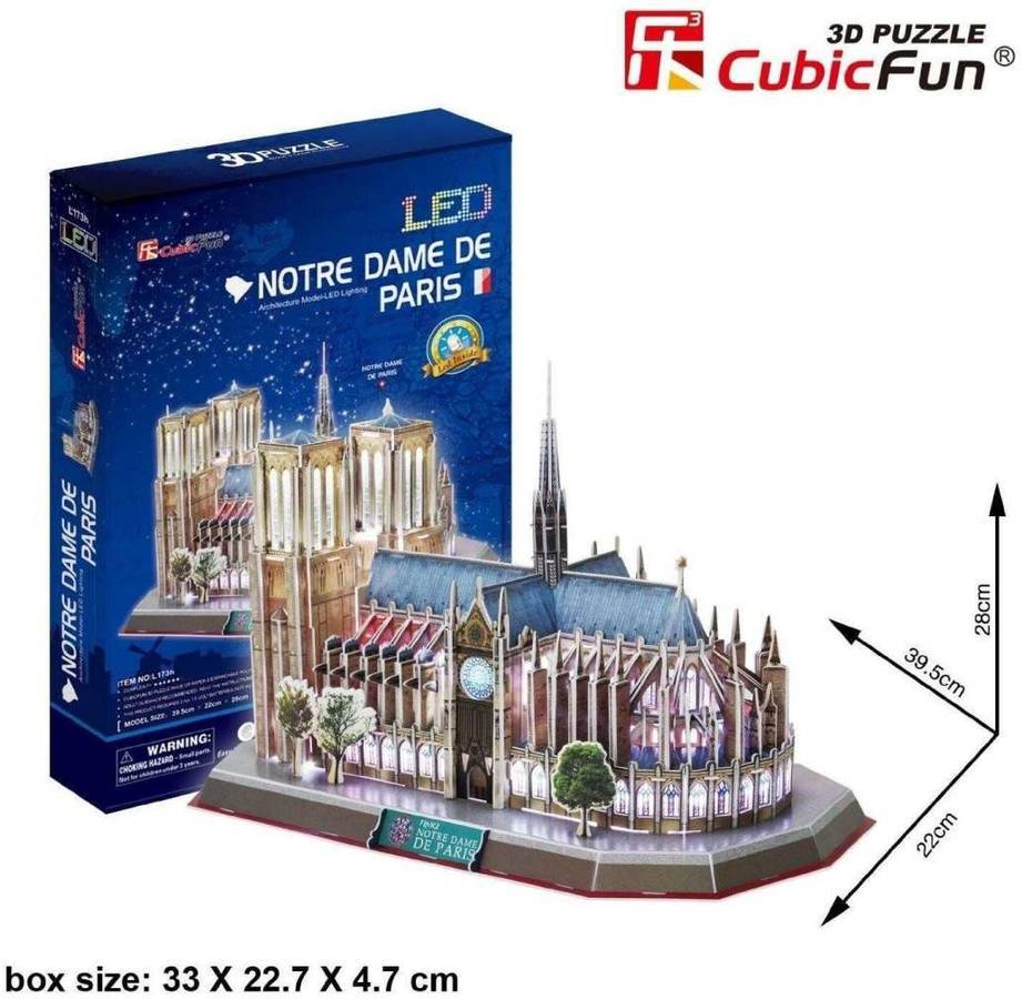 Puzzle 3D TOY PLANET Notre Dame Led (149 Piezas)