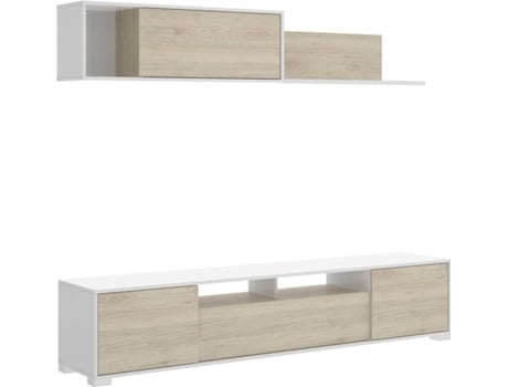 Mueble de salón TV Sottunga aglomerado 120 x 35 x 40 cm - Blanco [en.casa]