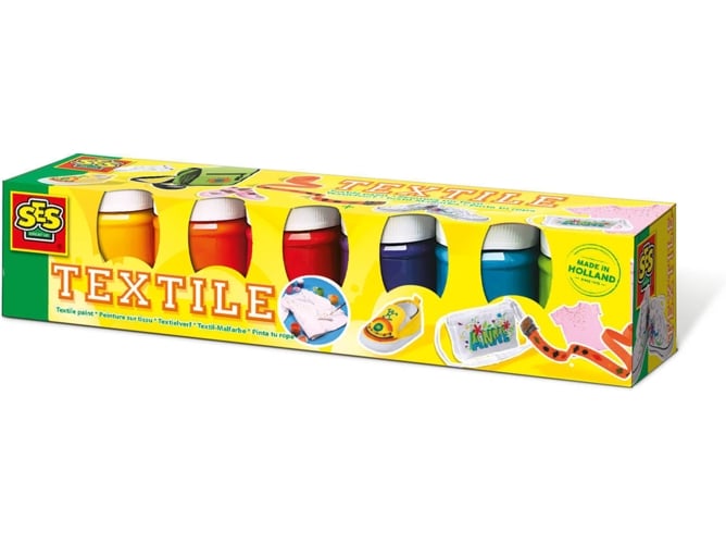 Ses Juego De seis pinturas para tela niños multicolor 6 colores 45 ml paquete 00331 331