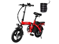 HONEY WHALE S6-S Bicicleta eléctrica Potencia 350W Batería 48V10.4Ah Alcance 40Km Frenos de disco Rojo