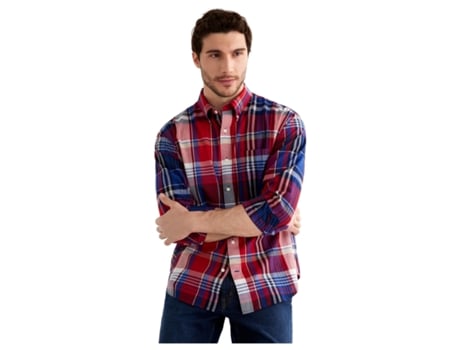 Camisa de Hombre GANT Rel Lavado Pllin Check Rojo (XL)