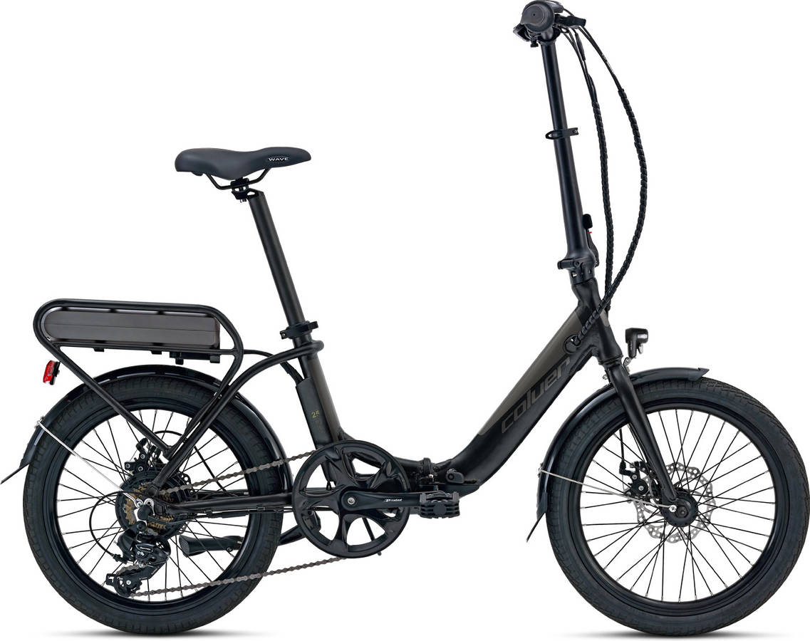 Bicicleta Plegable Electrica coluer etransit lover negra transporte