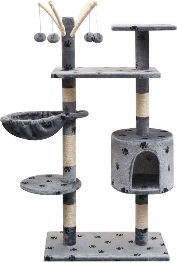 Rascador para Gato VIDAXL Árbol Postes Sisal Gris (125cm)