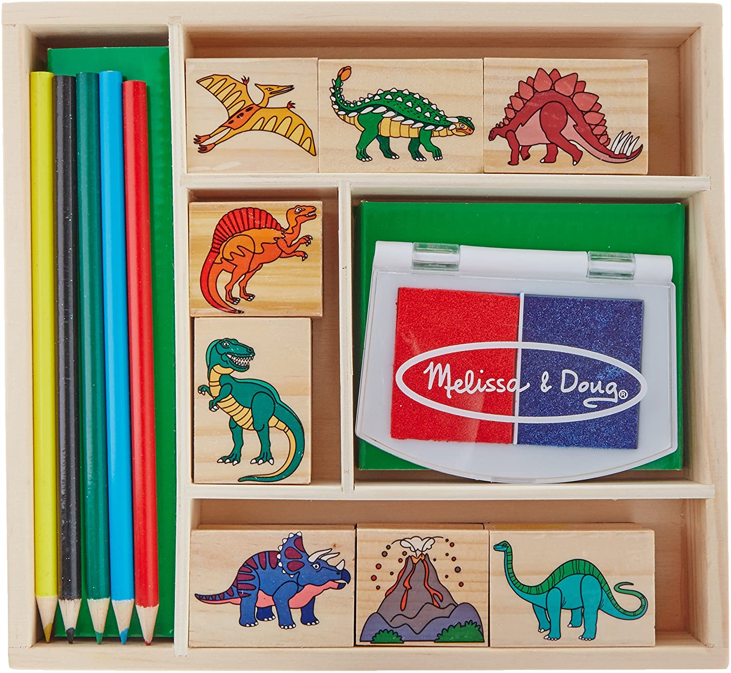 Jogo de Mesa MELISSA & DOUG Dinosaurs Stamp Set (2 Anos)