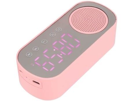 HURRISE Despertador Inalámbrico Altavoz Chica Reloj Radio Altavoz Rosa Despertador Micro Carga USB Radio FM Reproductor de Video