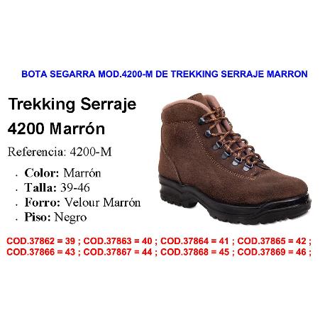 Bota segarra mod.4200-m de trekking serraje marron talla 45