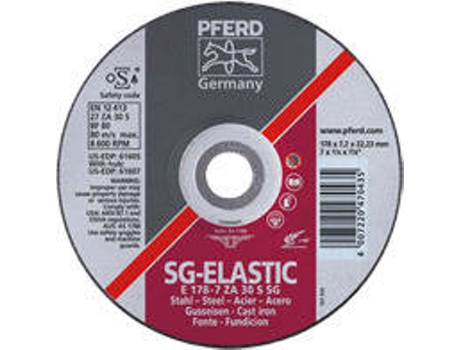 Disco PFERD Desbaste Línea Sg-Elastic Alto Rendimiento Fundición/Acero (230-7 Za30 S Sg/22 23)