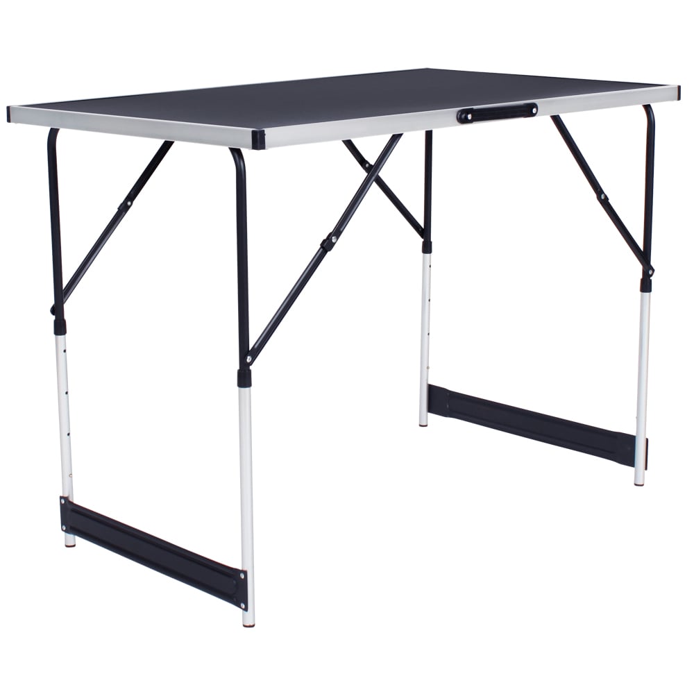 Mesa De Trabajo aluminio 3 piezas negro set plegables para taller multiusos con estructura estable tapizar tectake