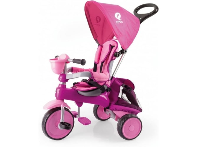 Triciclo Qplay Con capazo rosa