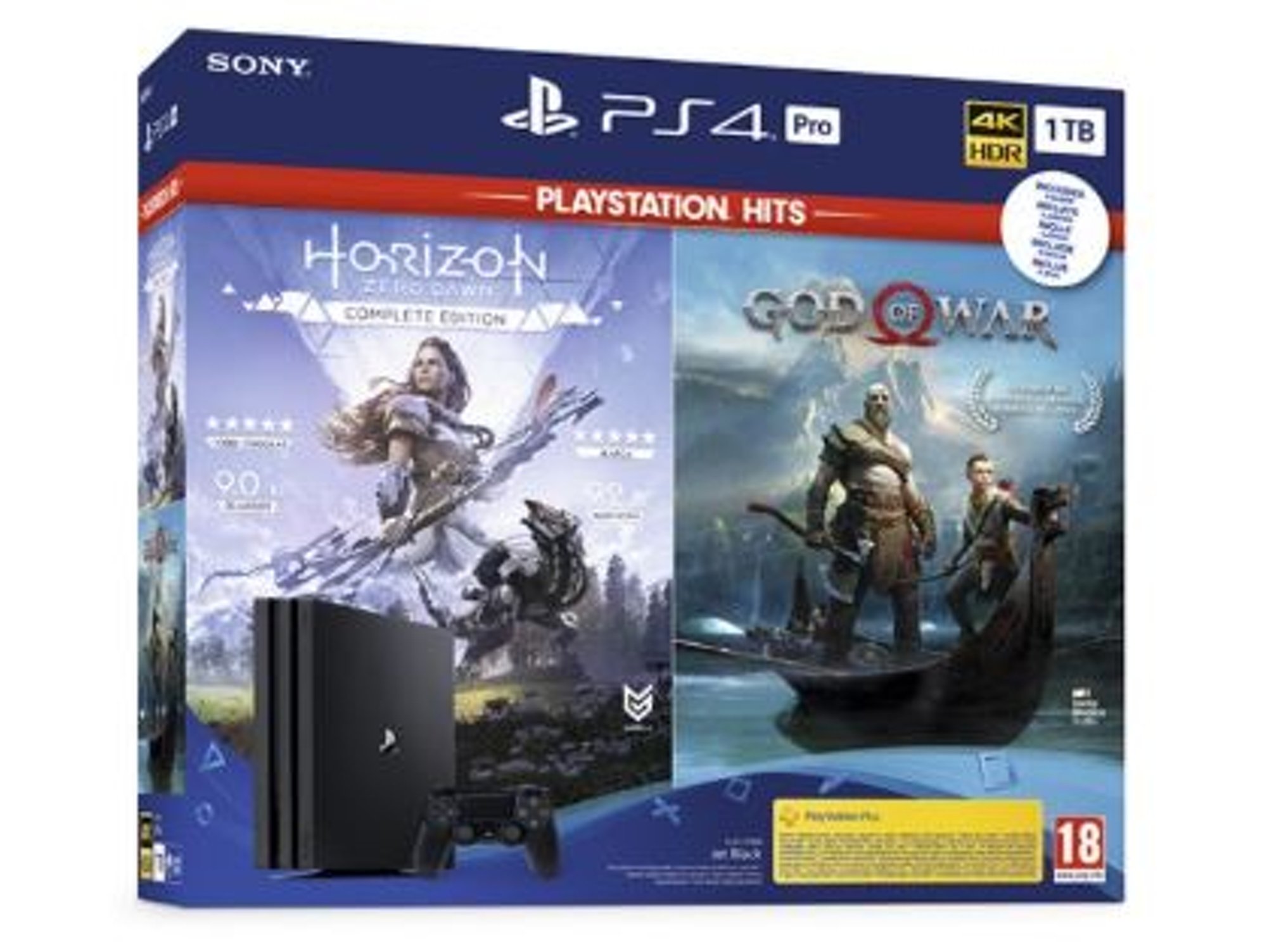 Consola PS4 Pro + Horizon Zero Dawn + God of War (1TB - Negro)