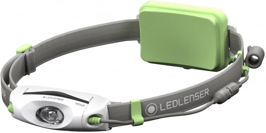 Ledlenser Linterna Frontal para correr neo6r verde recargable con batería 240 luz roja trasera hasta 40h running deporte la