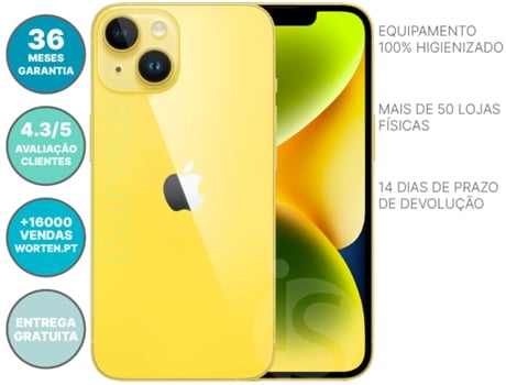 iPhone 14 APPLE (Reacondicionado Marcas Mínimas - 6.1'' - 128 GB - Amarillo)