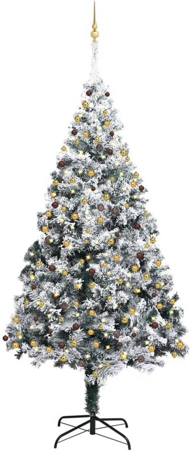 Árbol De Navidad artificial cpn leds y nieve verde 300 cm vidaxl con luces 155x3