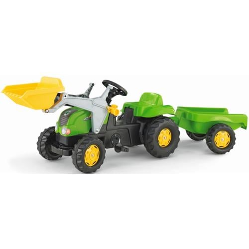 Rolly Toys Tractor de juguete importado alemania 023134 pedales rollykidx verde pala frontal remolque conjunto rollytoys kid