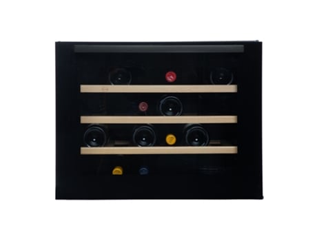 Cava de vino empotrable VINOBOX 24 Design Black (24 botellas - Negro) de temperatura única.