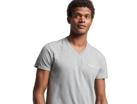 Camiseta para Hombre SUPERDRY (S - Algodón - Gris)