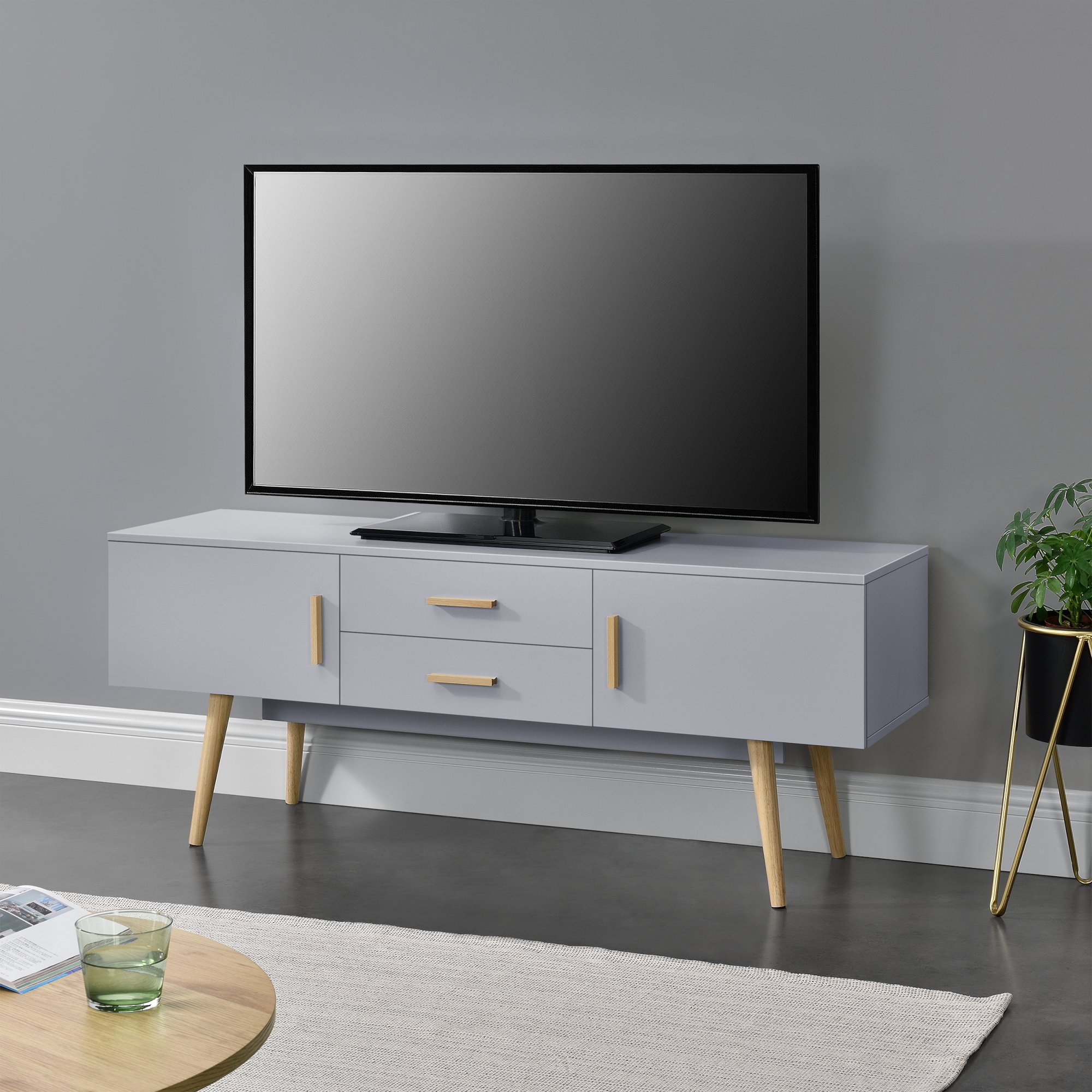 Mueble de TV [EN.CASA] (Aglomerado - Gris - 140 x 40 x 56 cm)