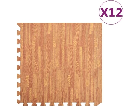 Esterilla De Suelo 12 piezas vidaxl color madera 432 eva alfombra puzzle