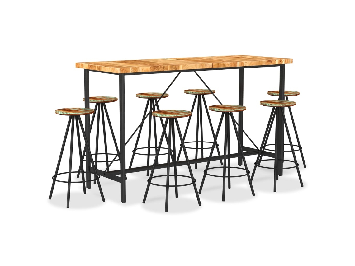 Mesa de bar industrial de acacia maciza