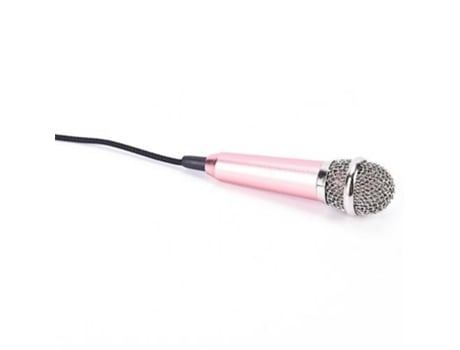 Microfone estéreo portátil de 3,5 mm para karaokê, mini-microfone de karaokê[rosa ouro]