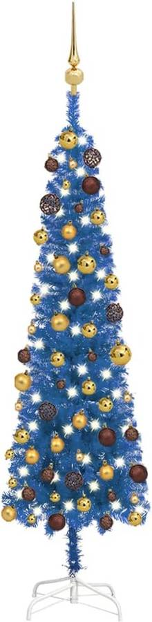 Árbol de Navidad VIDAXL con Luces LED y Bolas (Azul - 120x38 cm)