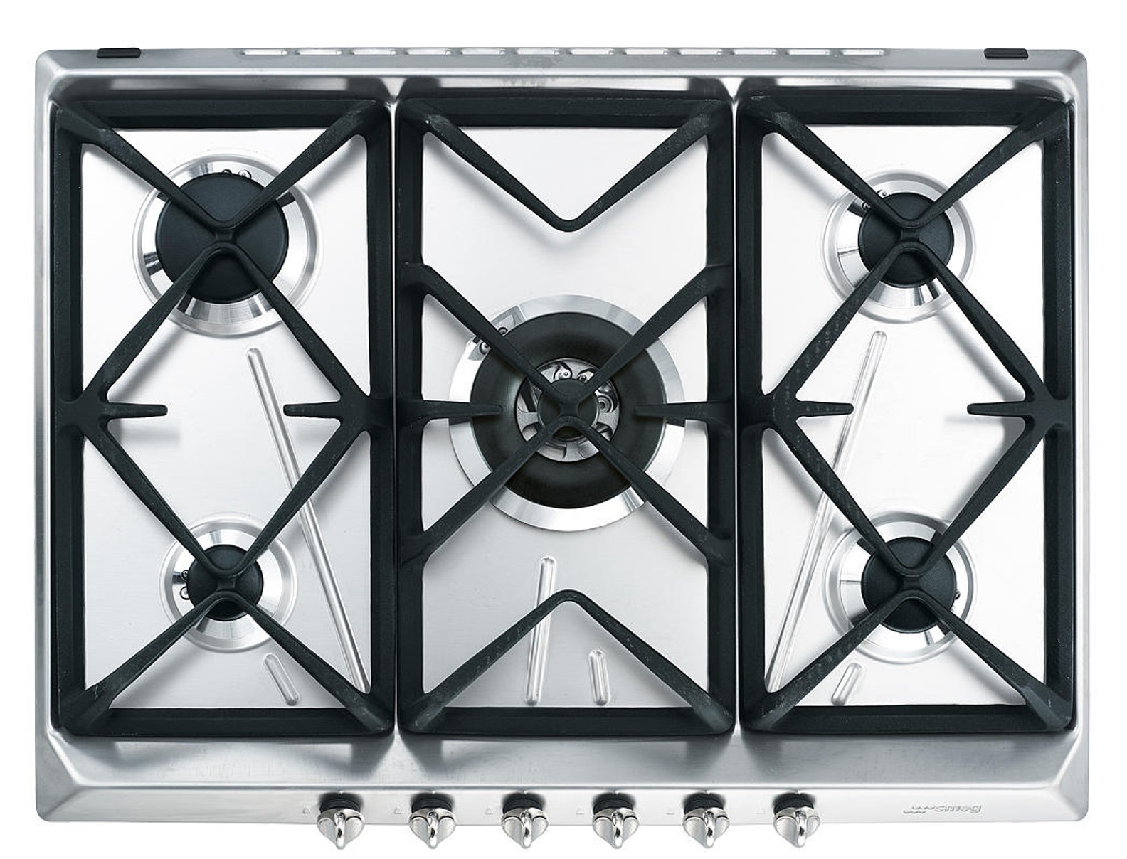 Placa de Gas SMEG SRV576GH5 (Gas Natural - 68.5 cm - Inox)