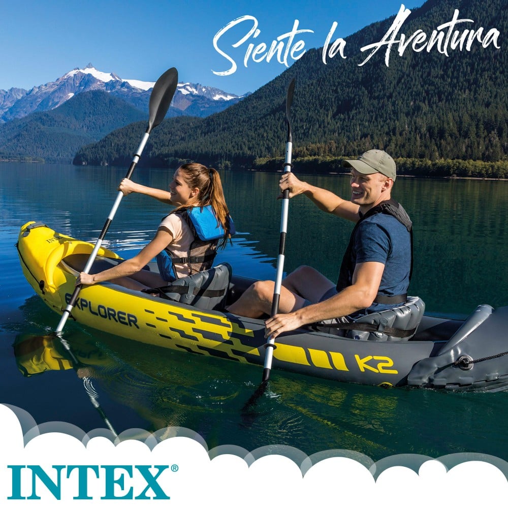 Kayak Hinchable con 2 Remos INTEX Explorer K2 (312 x 91 x 51 cm)