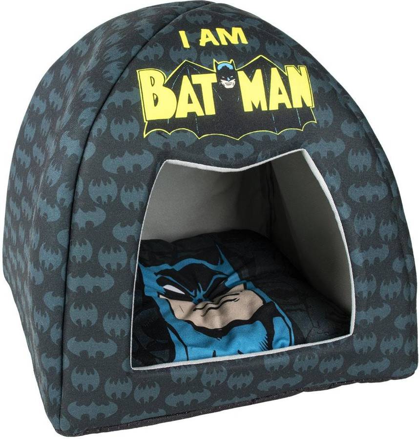 1ud. Cueva Cerdá batman para mascotas 38x38x40cm lxanxal cama perros for fan pets negro y azul 40x45