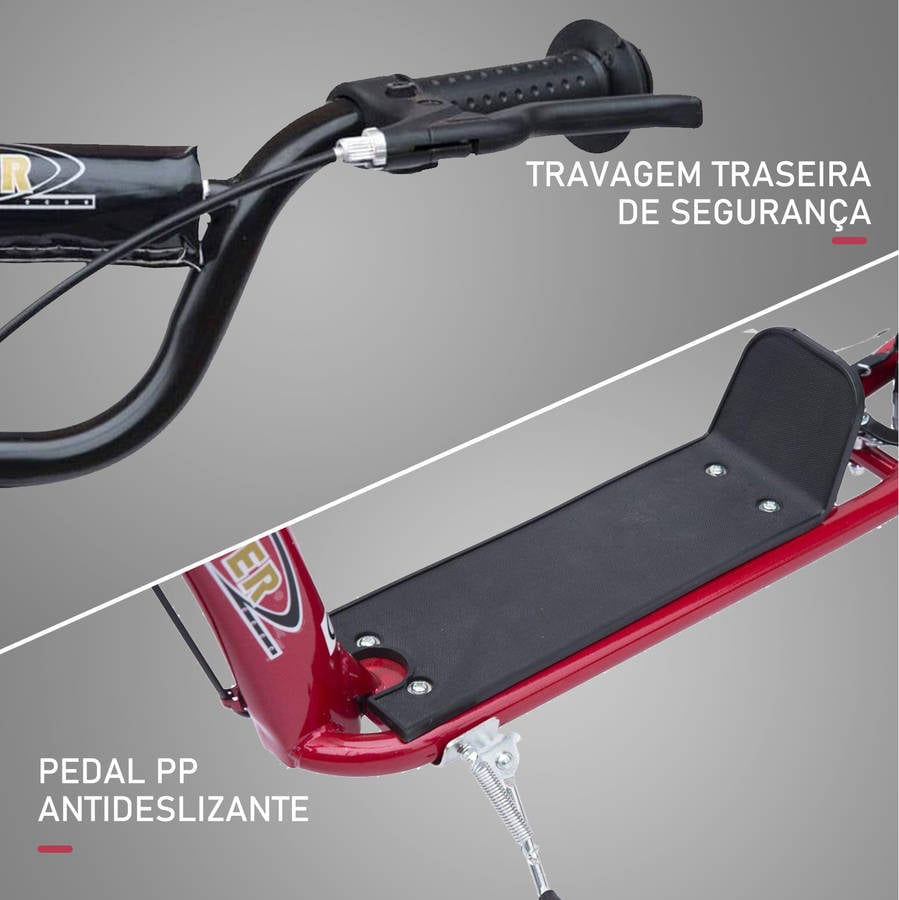 Patinete HOMCOM Manillar Ajustable (100kg - 120x52x80-88cm - Acero)