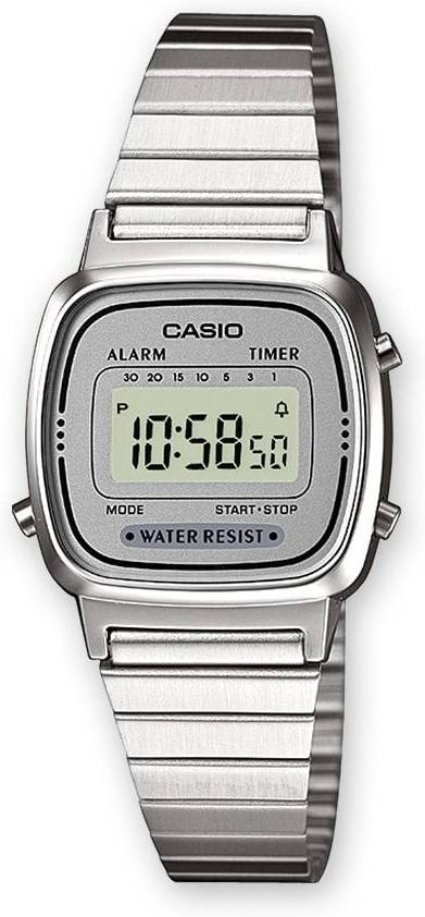 Reloj Digital CASIO Vintage Mujer (Acero y Resina - Plateado)