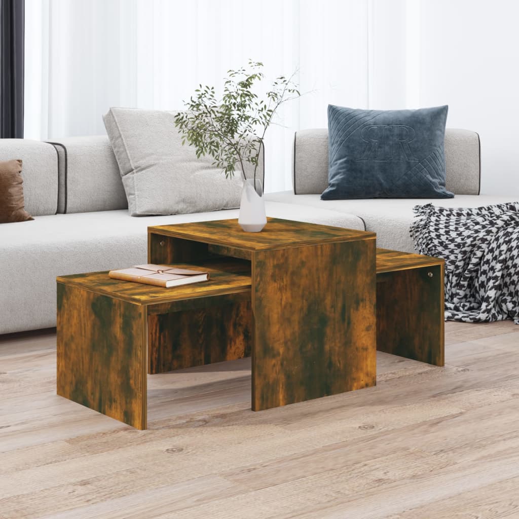 Mesa de Centro VIDAXL Conjunto (Marrón - Madera Contrachapada - 100 x 48 x 40 cm)