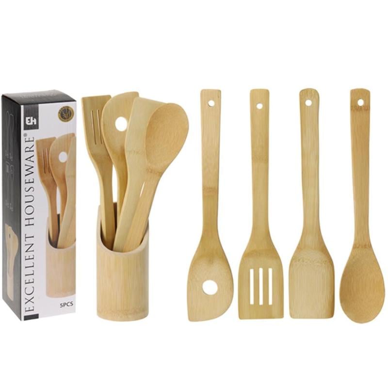 Paletas cocina bambu 5 piezas juego