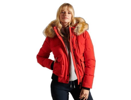 Abrigo SUPERDRY Poliéster Mujer (34 - Rojo)