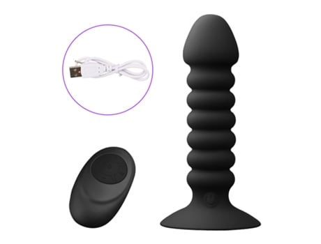 Vibrador de control remoto con ventosa para mujer (negro) VEANXIN