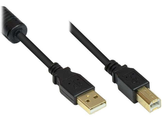 Cable de Datos ALCASA (USB - USB - 3 m - Negro)