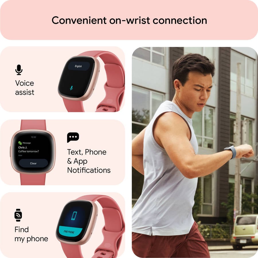 Reloj Deportivo FITBIT Versa 4 (Bluetooth - 6 días de autonomía - Rosa)