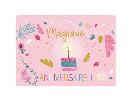 Tarjeta doble KIUB Des Plumes Et Des Fleurs Magique Anniversaire