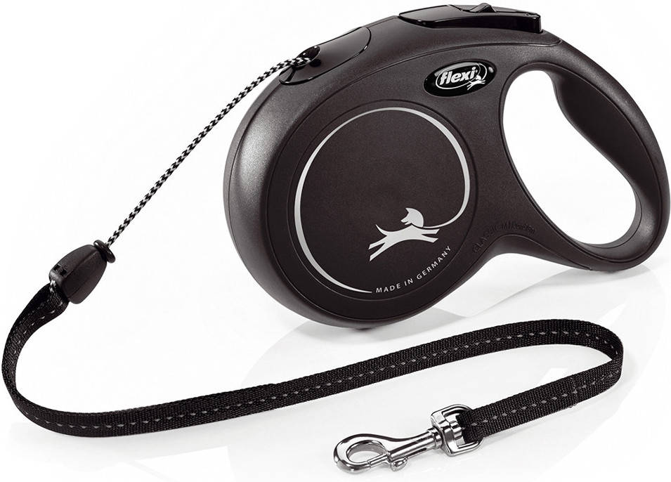 Correa para Perros FLEXI Ajustable y Reflectante (Negro - 5m - Hasta: 12 Kg - S - Porte Pequeño)