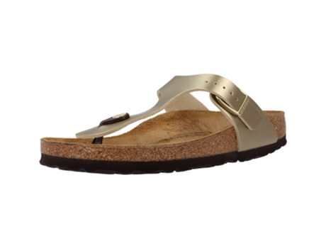 Zapatos de Mujer BIRKENSTOCK Gizeh Bf Tecido Dorado (39)