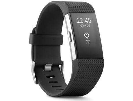 Reloj inteligente FITBIT Charge 2 con esfera negra y correa de silicona Fitness de 38 mm