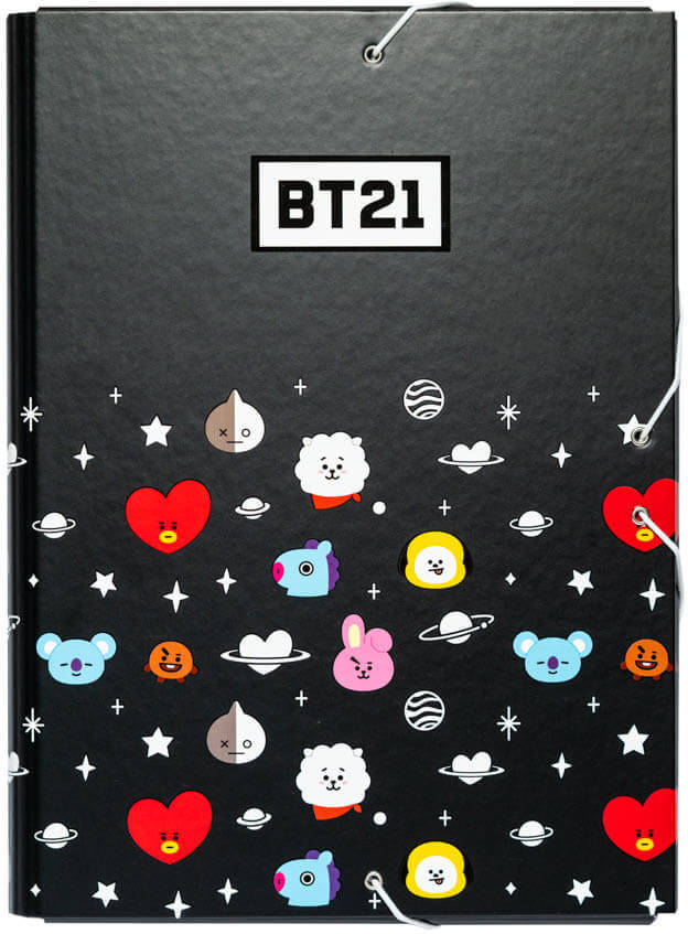 Carpeta BT21 (Negro - 28.5x8.1cm)