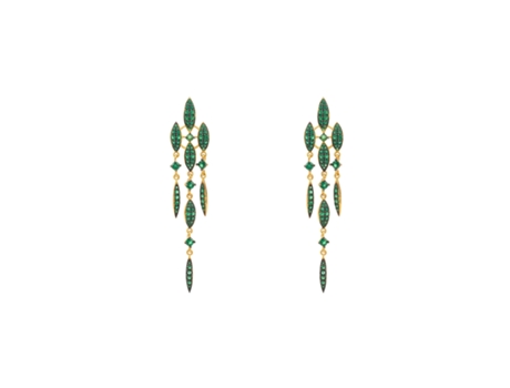 Pendientes LATELITA Statement Of Valencia Drop Earring Emerald Green Cz Gold